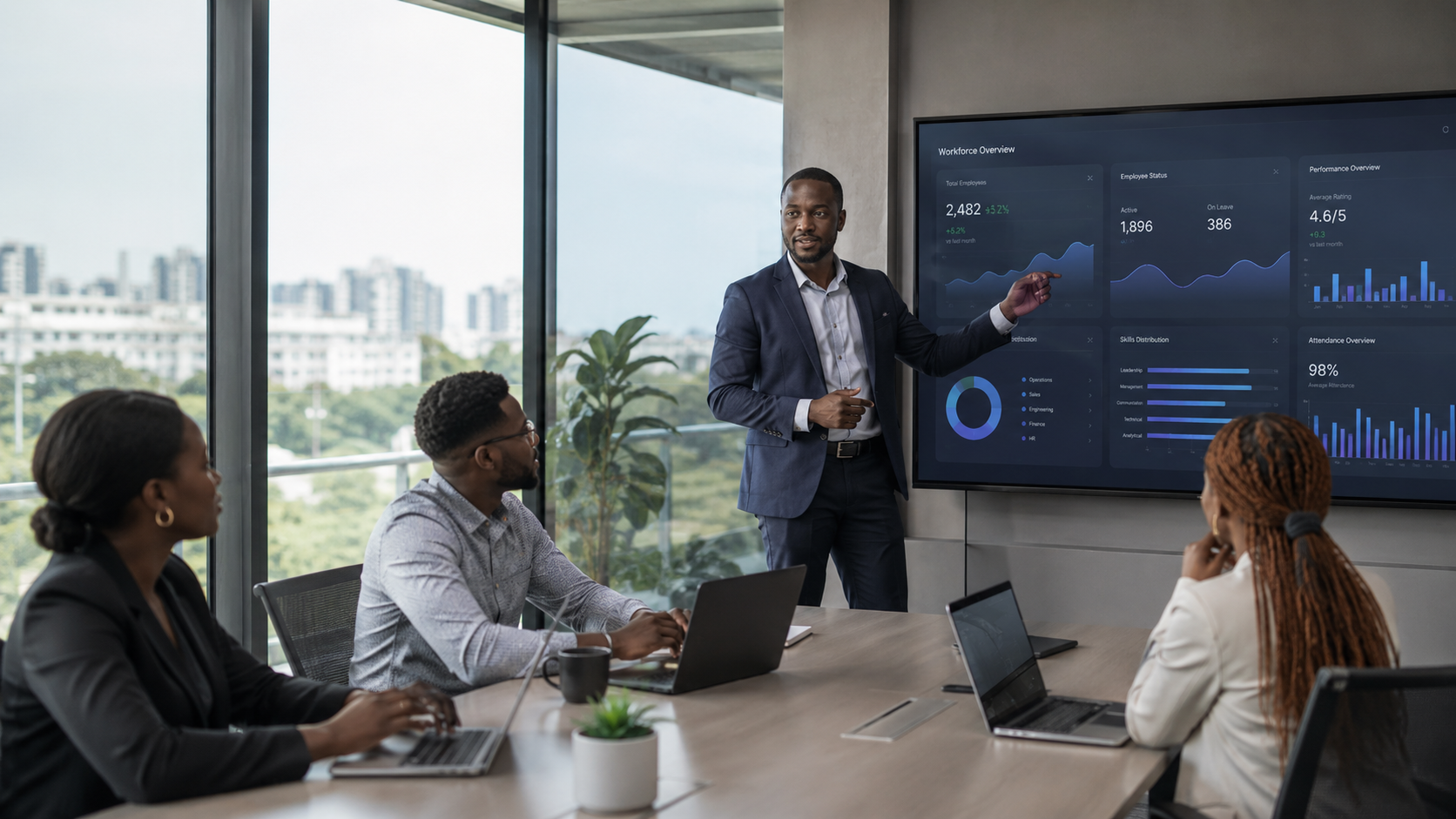 Technology professionals collaborating on digital workforce solutions