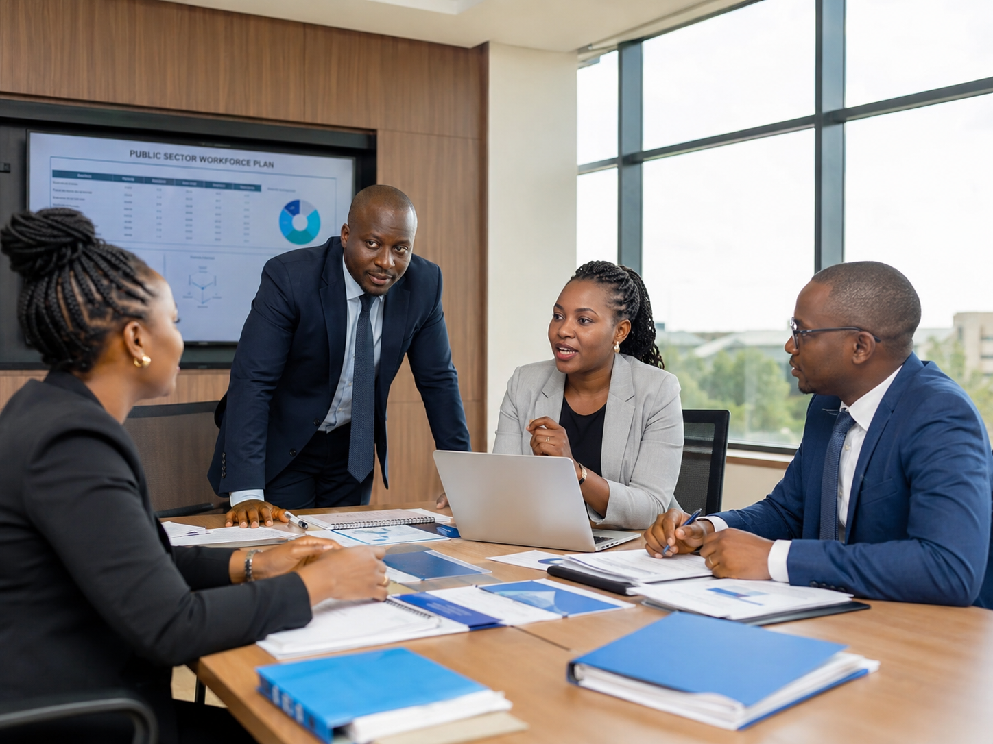 Recruitment professionals reviewing a candidate profile